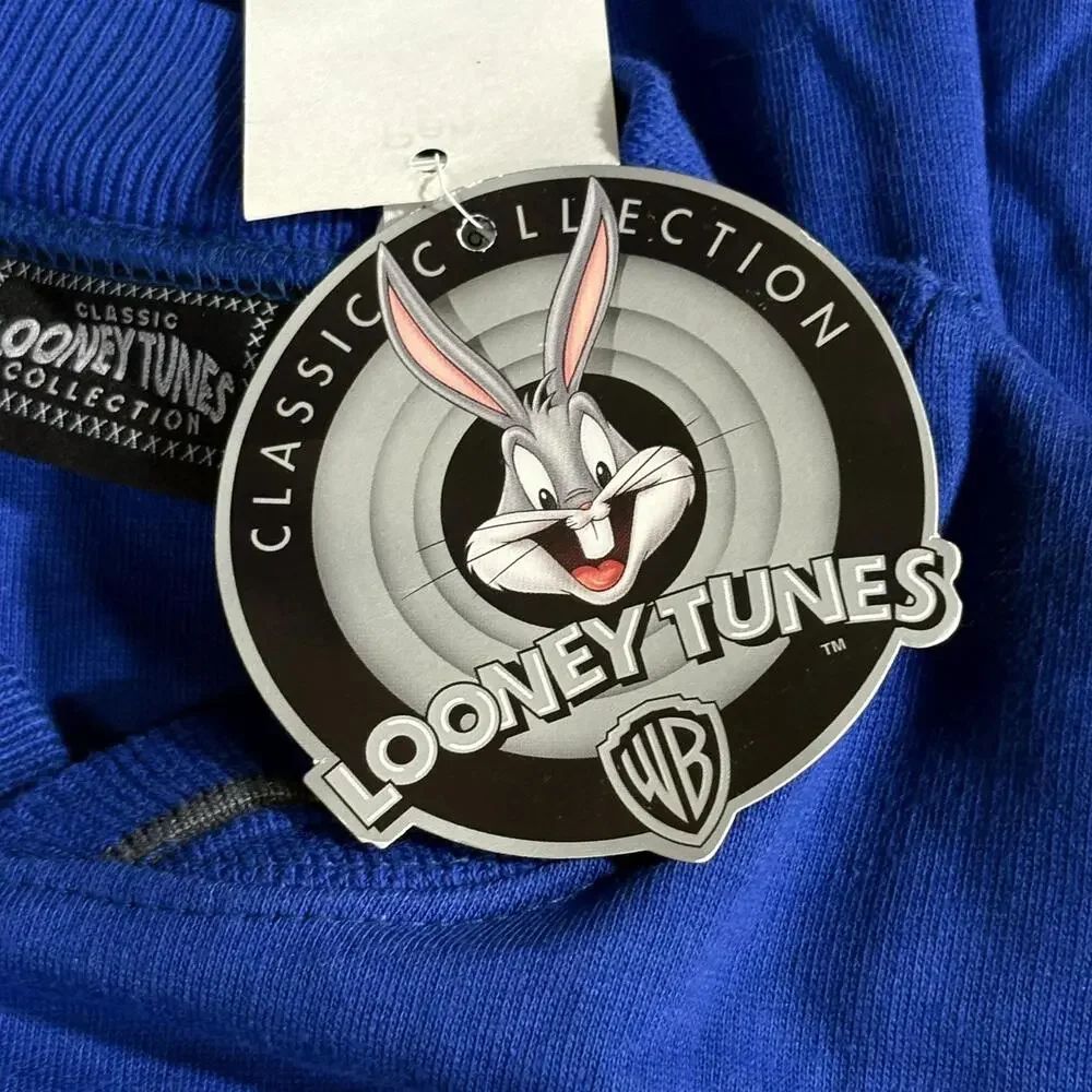 Vintage Looney Tunes Sweatshirt Boys M 10-12 Blue Sylvester Tweety Graphic 90s